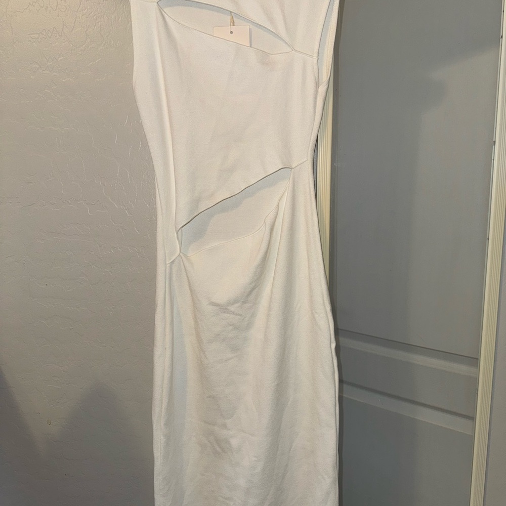 ZARA Stretchy Cut Out White Dress